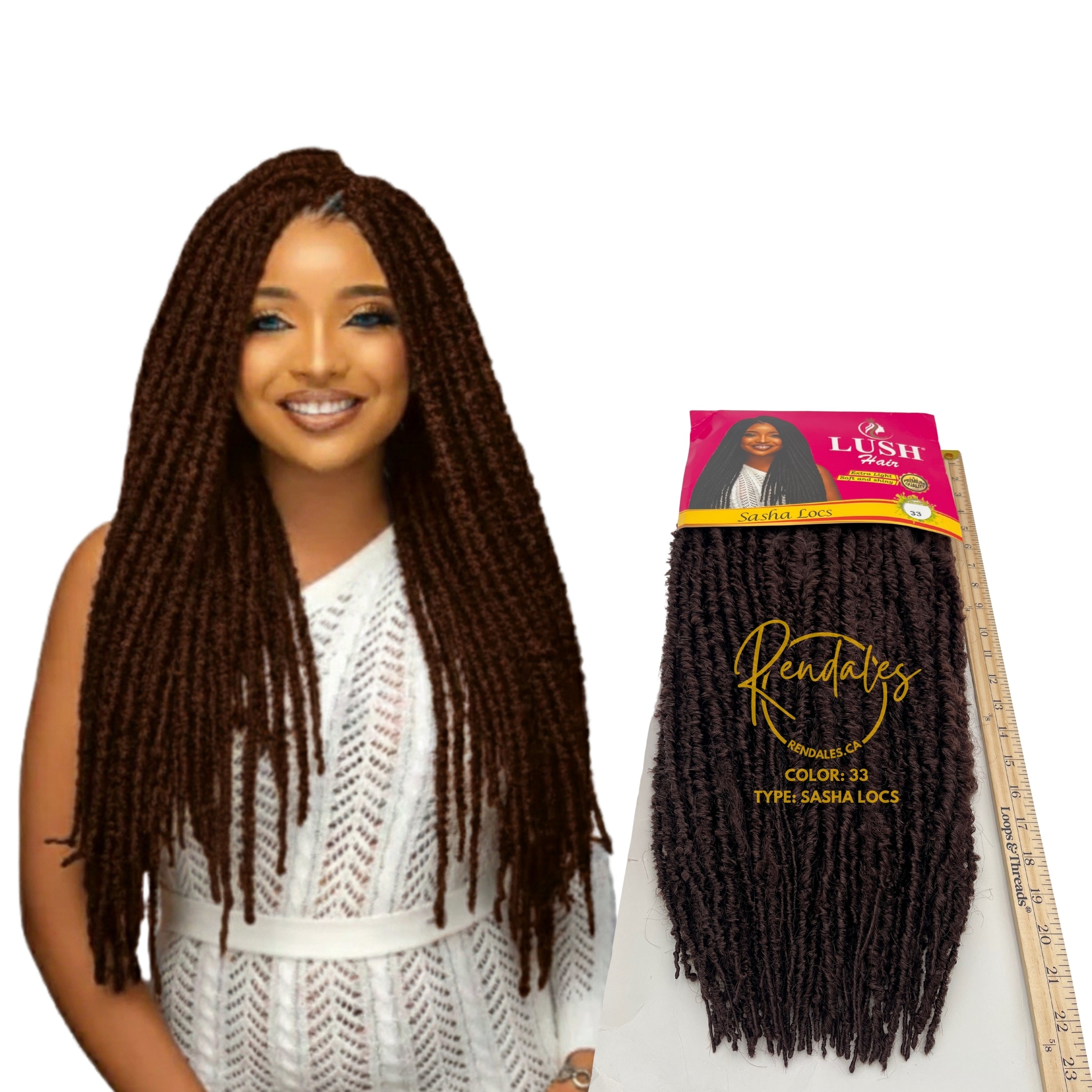 Lush Hair Sasha Locs 22 Faux Locs Crochet Hair 90 Strands 100 Synt 