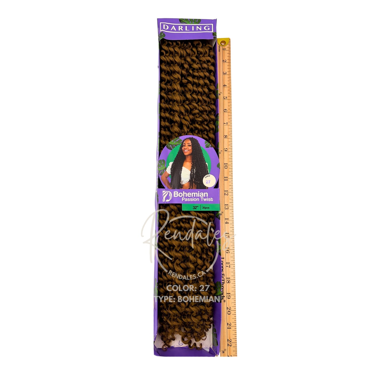 Darling Bohemian Passion Twist, Extensions de cheveux à tressage au crochet African Kinky, 81 cm pré-coupés, pré-étirés, fibres synthétiques, 35 pièces, doux et brillants, 210 g