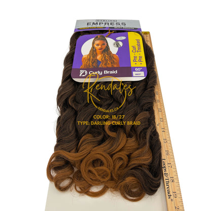 Cheveux à tresser Darling Curly Braid French Curls, 60" fibres synthétiques, 6 paquets, cheveux à tresser pré-étirés, pointes bouclées ou ondulées, tresses africaines, tresses déesse, tresses sans nœuds, 320g