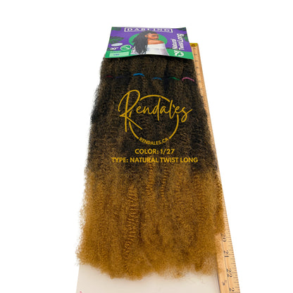 Darling Natural Twist Long, Extensions de tresses au crochet cheveux africains crépus 30", Fibre synthétique, Doux, Lisse, Souple Aspect naturel, 120g