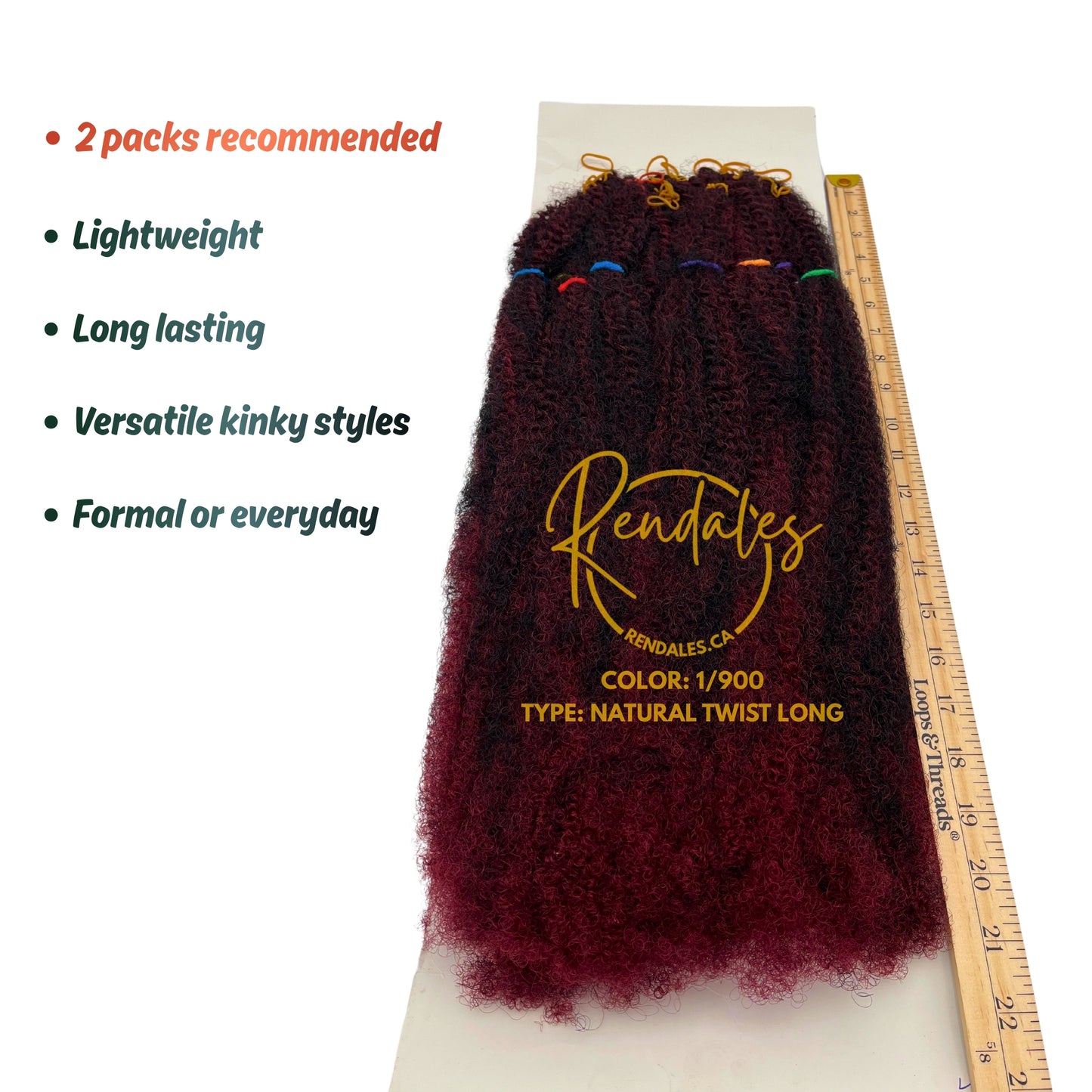 Darling Natural Twist Long, 30", 120g