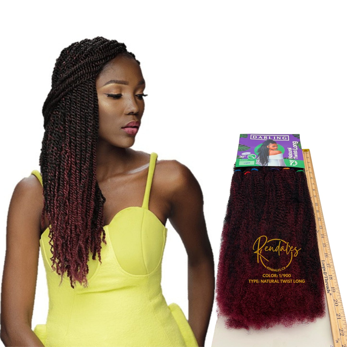 Darling Natural Twist Long, 30", 120g