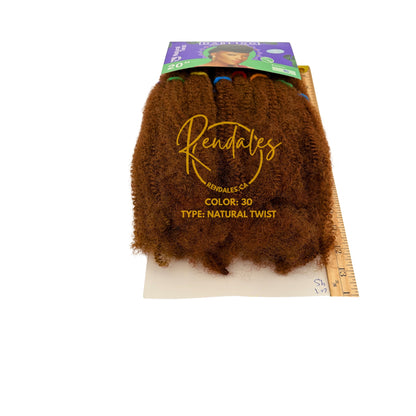 Darling Natural Twist, extensions de cheveux à tresser au crochet, style africain crépu 20", fibre synthétique, douces, lisses, souples et d'apparence naturelle, 100g