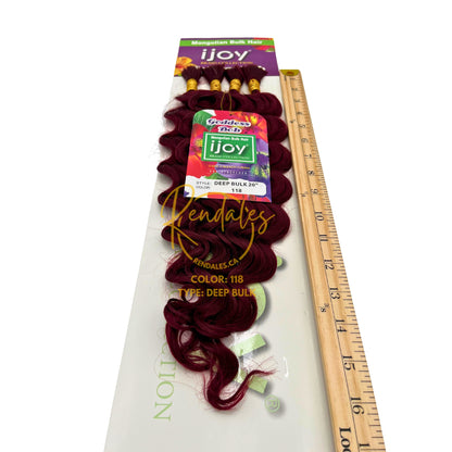 Ijoy Goddess Bob Mongolian Deep Bulk Hair, 20", 100g