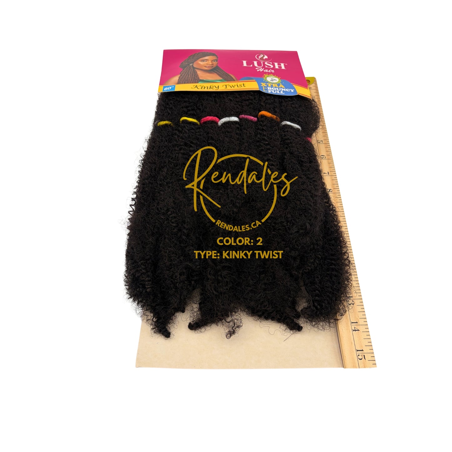Lush Hair Kinky Twist, Extensions de tresses au crochet, Cheveux Kinky africains 24", Fibre synthétique, Doux, Lisse, Souple, Aspect naturel, 100g