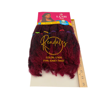 Lush Hair Kinky Twist, Extensions de tresses au crochet, Cheveux Kinky africains 24", Fibre synthétique, Doux, Lisse, Souple, Aspect naturel, 100g