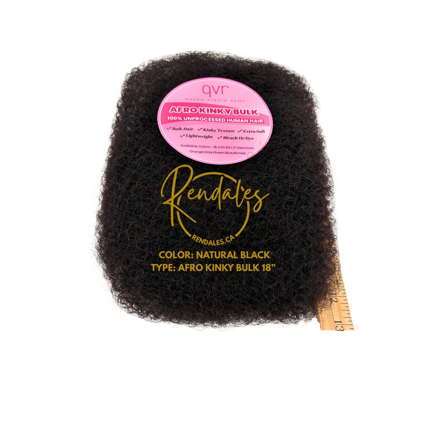 Cheveux humains en vrac crépus QVR Afro, extensions de cheveux pour tresses Dreadlocks, micro locs, cheveux humains, 16 - 18 po, 50 g
